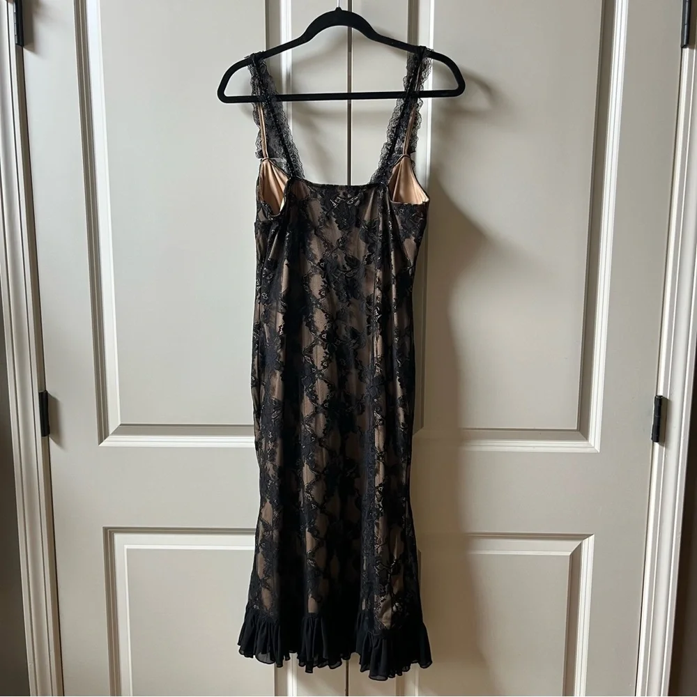 SHEIN BAE Elegant And Sexy See-Through Lace Mid-Length Dress size Large